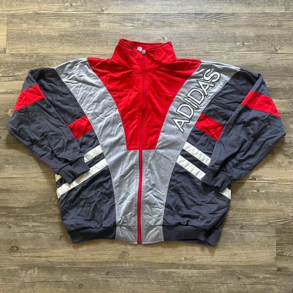 Vintage 80s Adidas Retro Track Jacket Size XL